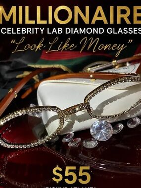 Women's Gold Rhinestone Oval Sunglasses - Look Like Money